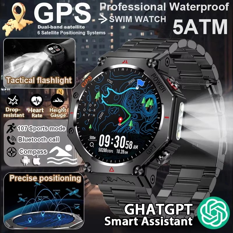 2025 HUAIWE  ߿ GPS  Ʈ ð  1.39 5ATM  530mAh ChatGPT AI  ħ Smartwatch